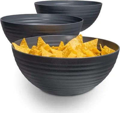 Image de Grand saladier en plastique 3 x 3,3 litres | Saladier à snacks pour le jardin | Incassable, lavable au lave-vaisselle | Sans BPA
