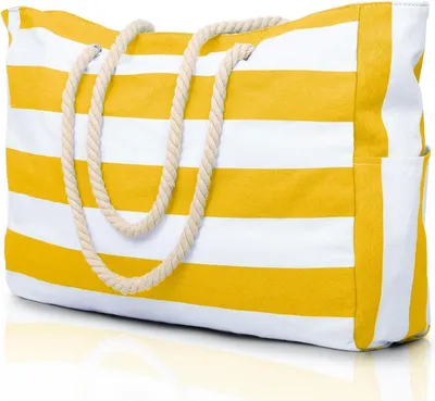Produktbild von Oscaurt Strandtasche XXL Damen Knallgelb mit Reißverschluss
