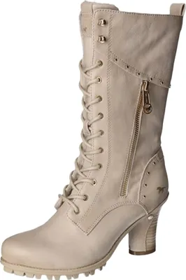 Produktbild von Mustang Damen Stiefelette mit Nieten und Zierreißverschluss 1141-617, Größe:40 EU, Farbe:Beige