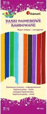 Imagen del producto de Adornos de papel, tiras corrugadas, 30 cm, surtido de 60 unidades