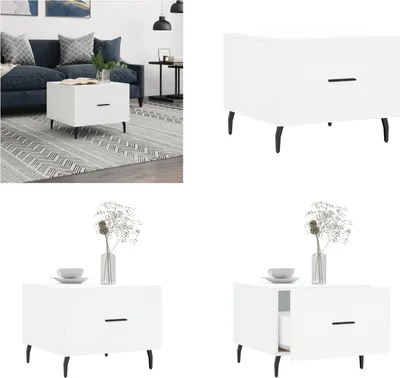 Produktbild von vidaXL Couchtisch Weiß 50x50x40 cm Holzwerkstoff - Couchtisch - Couchtische - Beistelltisch - Beistelltische