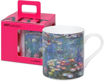 Produktbild von KÖNITZ Becher 1150043023 ARTselection Les Nymphéas by Claude Monet, 400 ml, Bone China Porzellan