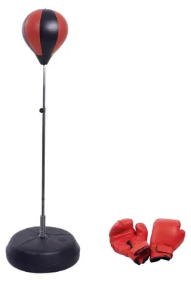 Immagine prodotto di Sacco da boxe/sacco da boxe da terra con supporto - Set da allenamento di boxe - Regolabile in altezza - Autoportante - Multicolore