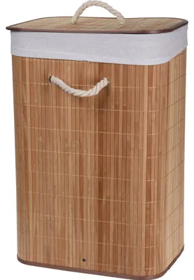 Produktbild von Home Styling Collection Wäschekorb aus BAMBUS Behälter für schmutzige Kleidung und Unterwäsche für Badezimmer faltbar 60l