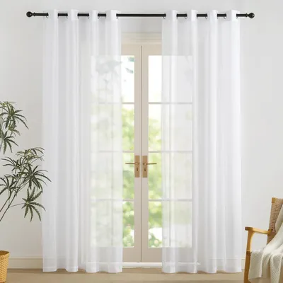 Zdjęcie produktu dla Zestaw zasłon transparentnych, białe, 230x140 cm (zestaw 2 sztuk)