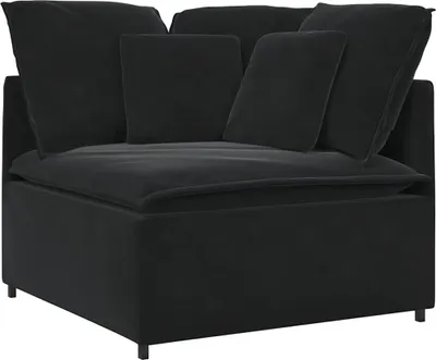 Produktbild von vidaXL Modulares Sofa Eckmodul mit Kissen Schwarz 100 cm
