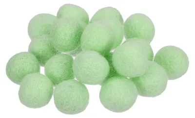 Produktbild von Wollfilzkugeln - 20 Stück - Bastelbedarf - Hellgrün 1,5 cm
