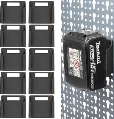 Produktbild von 10x Akkuhalter für Makita für eine Küpper Lochwand Wandhalter Wandhalterung Akku 18V