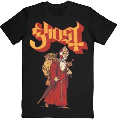 Image de Ghost - "Greetings From Papa Noel" T-shirt homme/femme unie RO4262 (XL) (Noir)