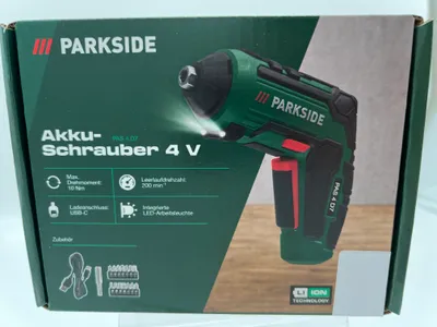 Produktbild von PARKSIDE Akku Schrauber 4 V USB Ladekabel LED 15 teiligem Bit Satz