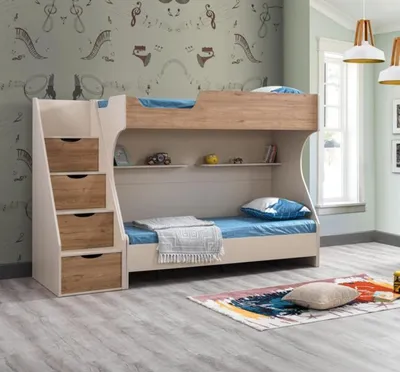 Produktbild von Jugendbett Kinderbett Kids Design Modern Bett Kinderzimmer Holz Betten Möbel