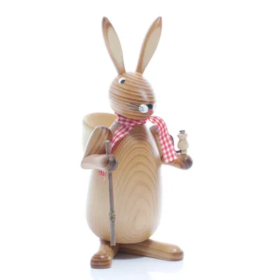 Produktbild von Osterfigur Osterhase Wanderer BxHxT ca 9 x 20 x 10cm NEU
