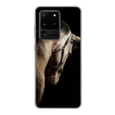 Produktbild von MuchoWow® Handyhülle Schutzhülle Hülle für Samsung Galaxy S20 Ultra Pferde - Halfter - Schwarz Silikon Softcase Handy Hülle - Karteninhaber