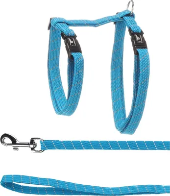 Image de Flamingo Harnais pour chats avec laisse Elza bleu