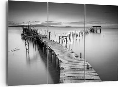 Produktbild von Bild auf Leinwand - Leinwandbild - Meer Brücke Landschaft Natur - 165x110cm - Wand Bild - Wanddeko - Leinwanddruck - Bilder - Kunstdruck - Wanddekoration - Leinwand bilder - Wandkunst - CE165x110-3082