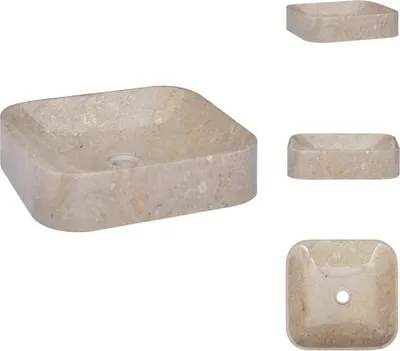 Produktbild von vidaXL Waschbecken Grau 40x40x10 cm Marmor - Badezimmer-Waschbecken