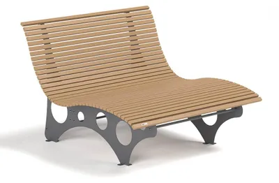 Produktbild von HOME DELUXE Wellenliege NIRA Teak - 97 x 148 x 152 cm, ergonomisch geformt | Gartenliege, Waldsofa