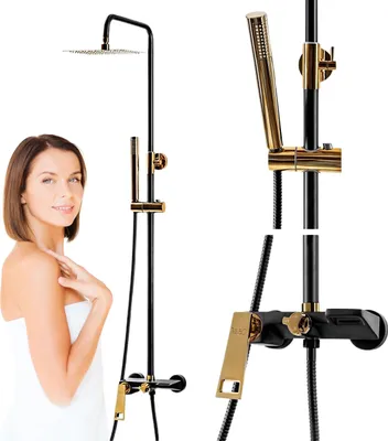 Produktbild von Hugo S-1132B Schwarz-Gold-Duschset
