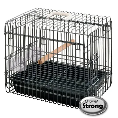 Productafbeelding van Strong Transportbox Klein | 33x45x39cm Met 2 drinkbakjes en 1 zitstok