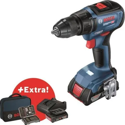Obrázok produktu pre Vŕtačka-skrutkovač Bosch Professional GSR 18V-50, 2 x 2,0 Ah akumulátory, nabíjačka GAL 18V-20, 43 príslušenstvo, vrátane tašky