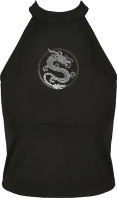 Image de Débardeur pour femmes Mr. Tee Ladies Dragon Turtleneck Short Top noir - XL