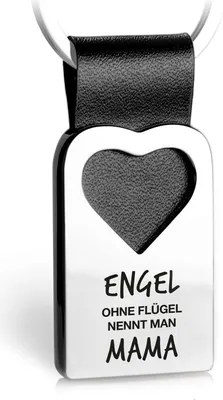 Produktbild von FABACH Herz Schlüsselanhänger mit Gravur aus Leder - Mama Geschenk Anhänger für Muttertag und Geburtstag - Engel ohne Flügel nennt Man Mama
