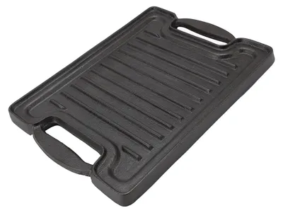 Produktbild von Grillplatte aus Gusseisen - Rechteckiges Design - Verdickte Platte - Hitzebeständig - Gesundes Kochen - Konsistente Kochergebnisse - Grillplatte