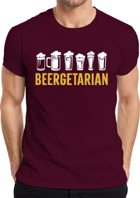Produktbild von Beergetarian Bierliebhaber Geschenk Bierfan Craftbeer Kneipe Herren T-Shirt, Burgundy, XL