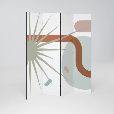 Produktbild von SpaceRebels Paravent Raumteiler - 4-teilig Raumtrenner, Druck 2-Seite - Raumtrenner - Trennwand Wohnung - Room Divider - Spanische Wand Deko Modern Sichtschutz