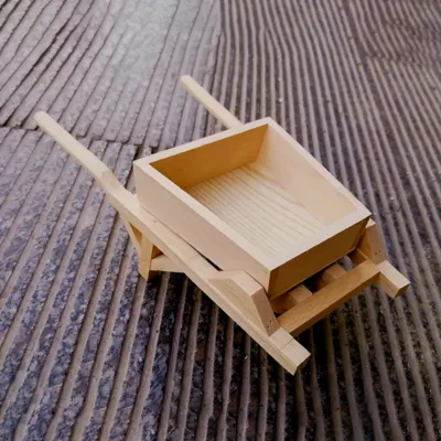 Produktbild von High Simulation Bestes Geschenk mit Holzfarm Toolpuppenhausschubkarrow-Modell für Mikro-Landschafts-Szene
