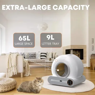 Image de Litière automatique autonettoyante - Litière intelligente - Litière autonettoyante - Grande litière pour chat