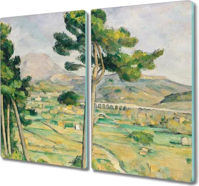 Produktbild von Coloray Hackbrett Küchenbrett Kochplattenabdeckung Schneidebrett Herdabdeckplatte 2x30x52 cm - Berglandschaft Blick