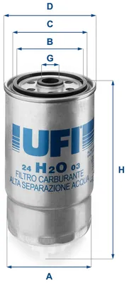 Produktbild von UFI 24.H2O.03 Kraftstofffilter x