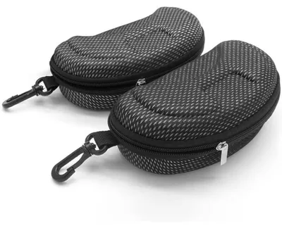 Productafbeelding van Set van 2 brillenkoffers, draagbaar, krasbestendig, EVA-materiaal, wit, 16 x 7,5 cm, met rits