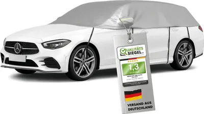 Produktbild von WALSER Abdeckplane Auto All Weather, Abdeckplane wasserdicht, 100% wetterfeste Autoabdeckplane, Autoabdeckung Outdoor, Autoabdeckplane wasserdicht, Autoplane Halbgarage Größe 5 Kombi silber