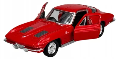 Immagine prodotto di Welly, Chevrolet Corvette del 1963, modello in metallo, versione "Old Timer", colore rosso