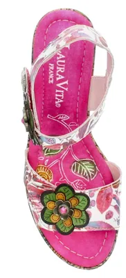 Produktbild von Laura Vita Damen Sandalette Blockabsatz Plateau Kork NELLAO 36, Größe:41 EU, Farbe:Pink