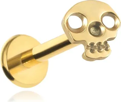 Produktbild von Titan Labret Totenkopf gold 1,2/6