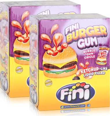Produktbild von Tri Fini Burger Gum Kaugummis 200 Stück in der Box (2er Pack)