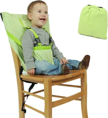 Image de Ceinture de sécurité pour bébé, housse de siège de chaise haute pour enfant réglable, sécurité, housse de siège de sac lavable, vert