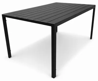 Zdjęcie produktu dla Nowoczesny stół ogrodowy na taras z blatem polywood ALLEN-ST 150x90 czarny