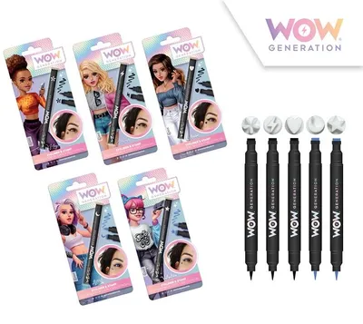 Productafbeelding van Kids Euroswan Ceruzka oogpotlood met stempel voor het versieren van het gezicht, WOW Generation