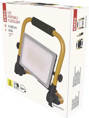 Image de EMOS Projecteur LED ILIO portable, 51 W, noir/jaune, blanc neutre, ZS3342