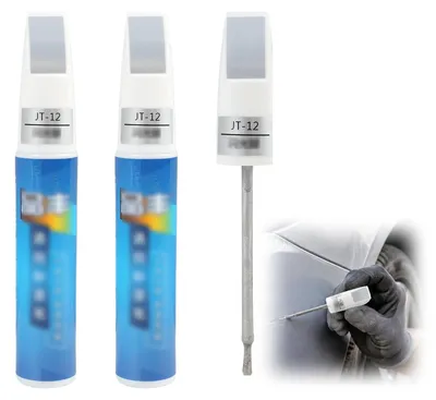 Imagen del producto de Kit de reparación de arañazos para automóviles, 2 unidades, color plateado, con pincel integrado