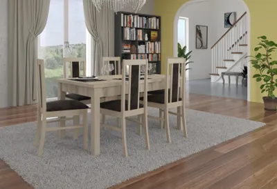 Obrázek produktu pro Set 6x jídelní židle a rozkládací stůl CADLA 6 - dub sonoma