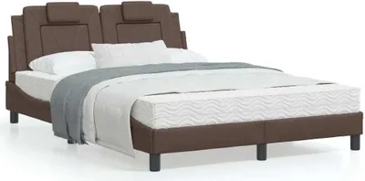 Image de Maison Exclusive - Lit « Viana » avec matelas marron 120 x 200 cm en similicuir