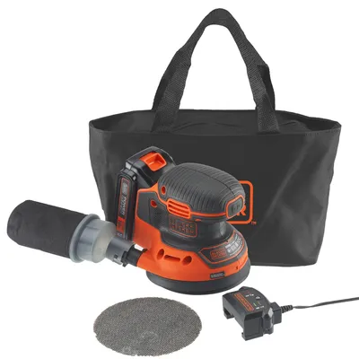 Image de Black+Decker Ponceuse excentrique 125 mm 18V 1,5Ah Lithium - BDCROS18-QW