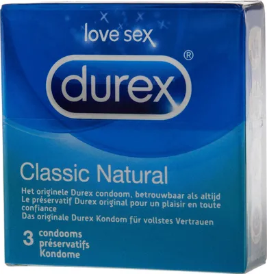 Produktbild von Durex Classic Natural – Kondome, 3 Stück