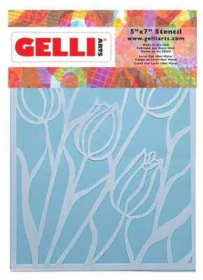 Zdjęcie produktu dla Szablon Gelli Arts „Tulipany” – szablon do kreatywnych zajęć, 12,7 x 17,8 cm