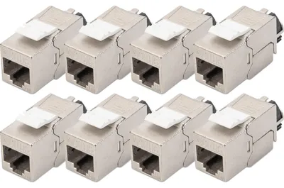 Productafbeelding van Digitus DN-93617-8 DIGITUS CAT 6A Keystone Modul geschirmt mit Kabelmanager 8St
